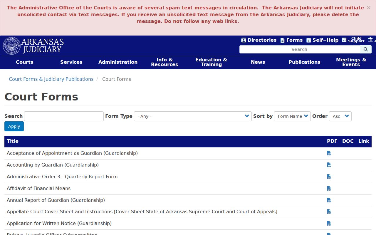 Independence County active warrant court process forms