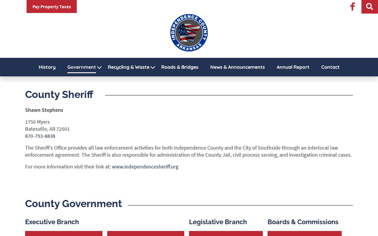 Independence County Sheriff warrant service role